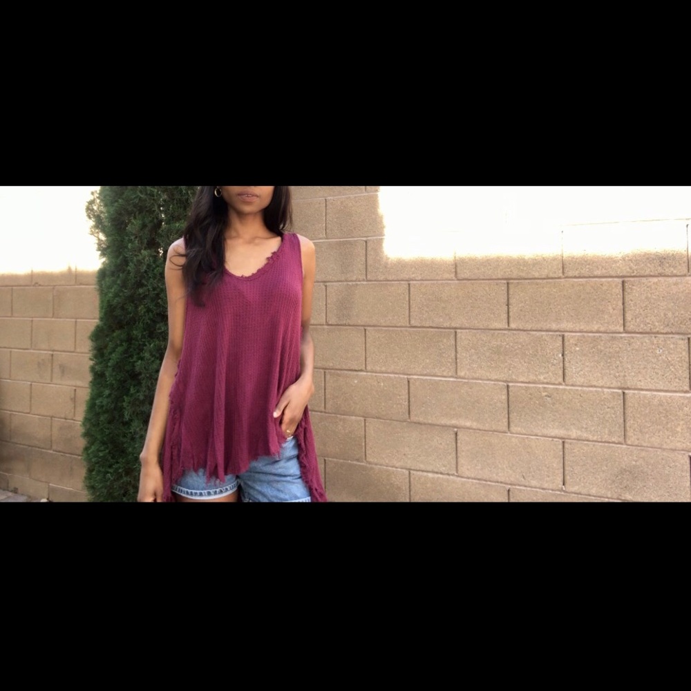 Free People oversized waffle knit tank